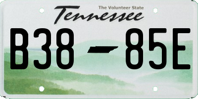 TN license plate B3885E