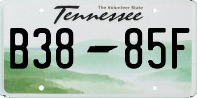 TN license plate B3885F