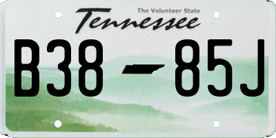 TN license plate B3885J