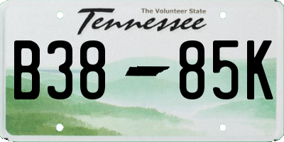 TN license plate B3885K