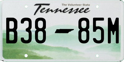TN license plate B3885M