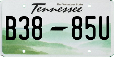TN license plate B3885U