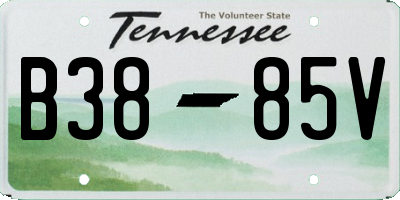 TN license plate B3885V