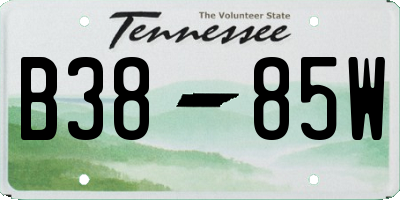 TN license plate B3885W