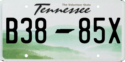 TN license plate B3885X