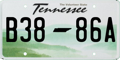 TN license plate B3886A