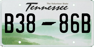 TN license plate B3886B