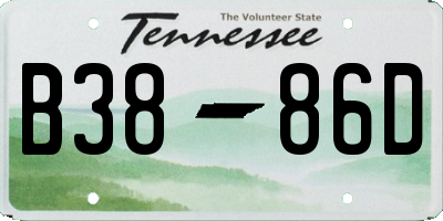 TN license plate B3886D
