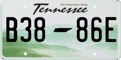 TN license plate B3886E