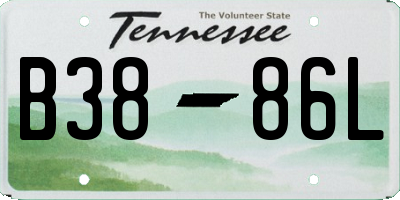 TN license plate B3886L