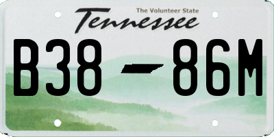 TN license plate B3886M