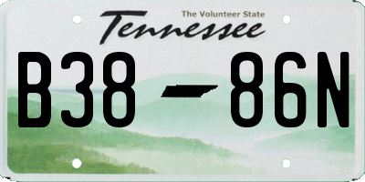 TN license plate B3886N