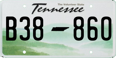 TN license plate B3886O