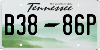 TN license plate B3886P