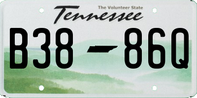 TN license plate B3886Q