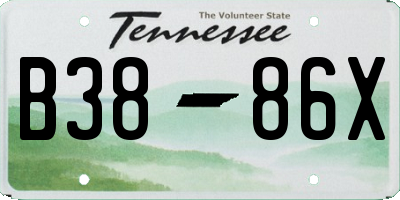 TN license plate B3886X