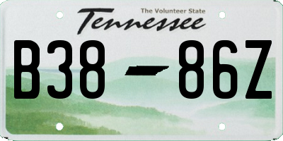 TN license plate B3886Z