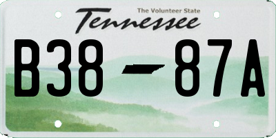 TN license plate B3887A