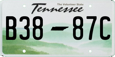 TN license plate B3887C