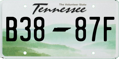 TN license plate B3887F