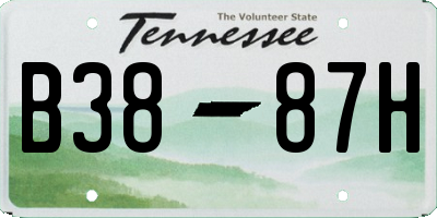 TN license plate B3887H