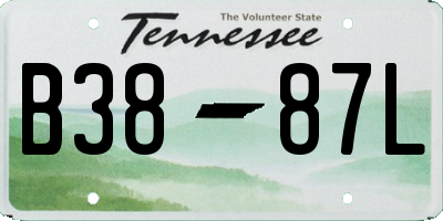 TN license plate B3887L