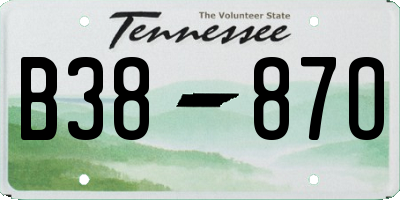 TN license plate B3887O