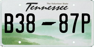 TN license plate B3887P