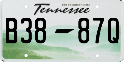 TN license plate B3887Q