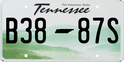 TN license plate B3887S