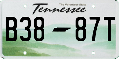TN license plate B3887T