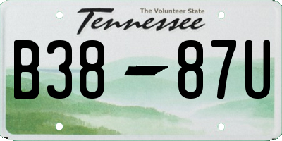 TN license plate B3887U