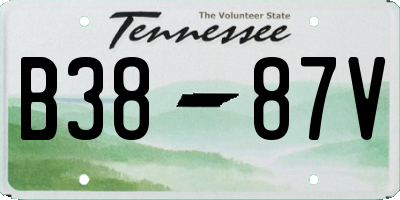 TN license plate B3887V