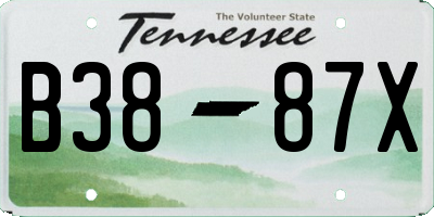 TN license plate B3887X