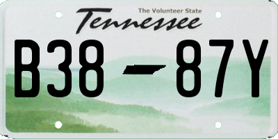 TN license plate B3887Y