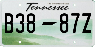 TN license plate B3887Z