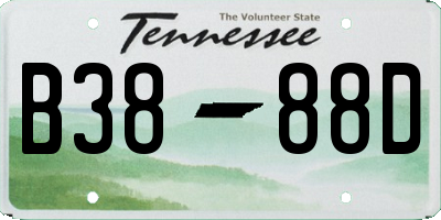 TN license plate B3888D