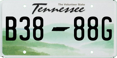 TN license plate B3888G
