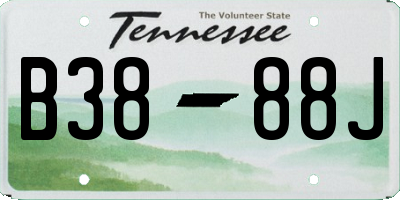 TN license plate B3888J