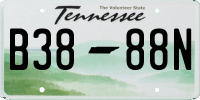 TN license plate B3888N