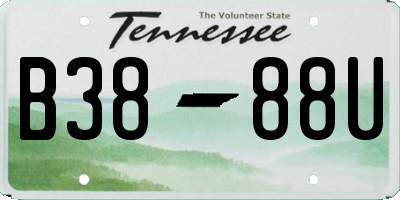 TN license plate B3888U
