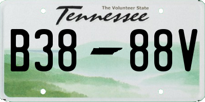 TN license plate B3888V