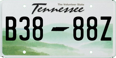 TN license plate B3888Z
