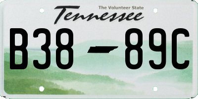 TN license plate B3889C