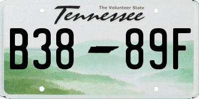 TN license plate B3889F