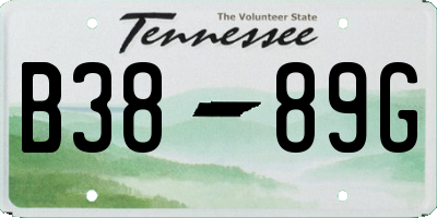 TN license plate B3889G