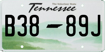 TN license plate B3889J