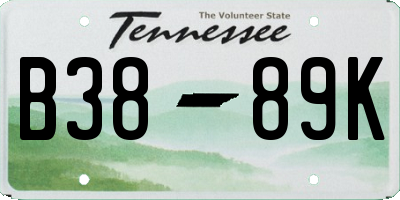 TN license plate B3889K