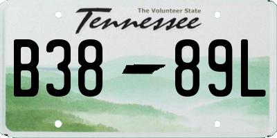 TN license plate B3889L