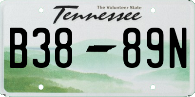TN license plate B3889N
